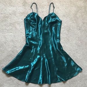 Dark green lingerie dress